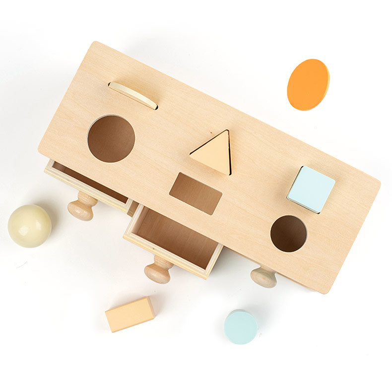 Inbase Multi Function Box Montessori 3 in 1 Multi-Function Box - Coin Box Shape Sorter for Early ...