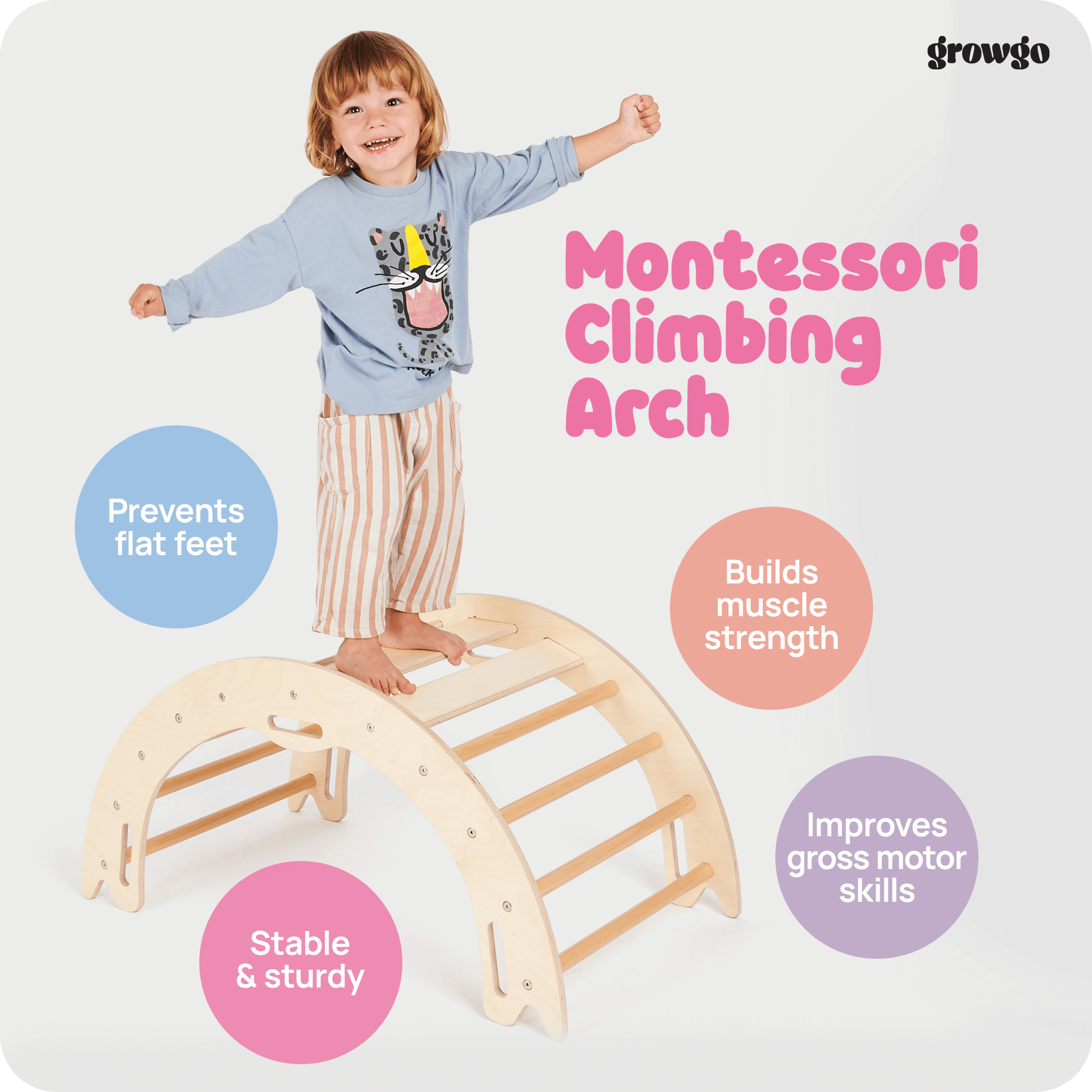 Montessori 4in1 Climbing Arch & Rocker with Tabletop – GrowGo Kids