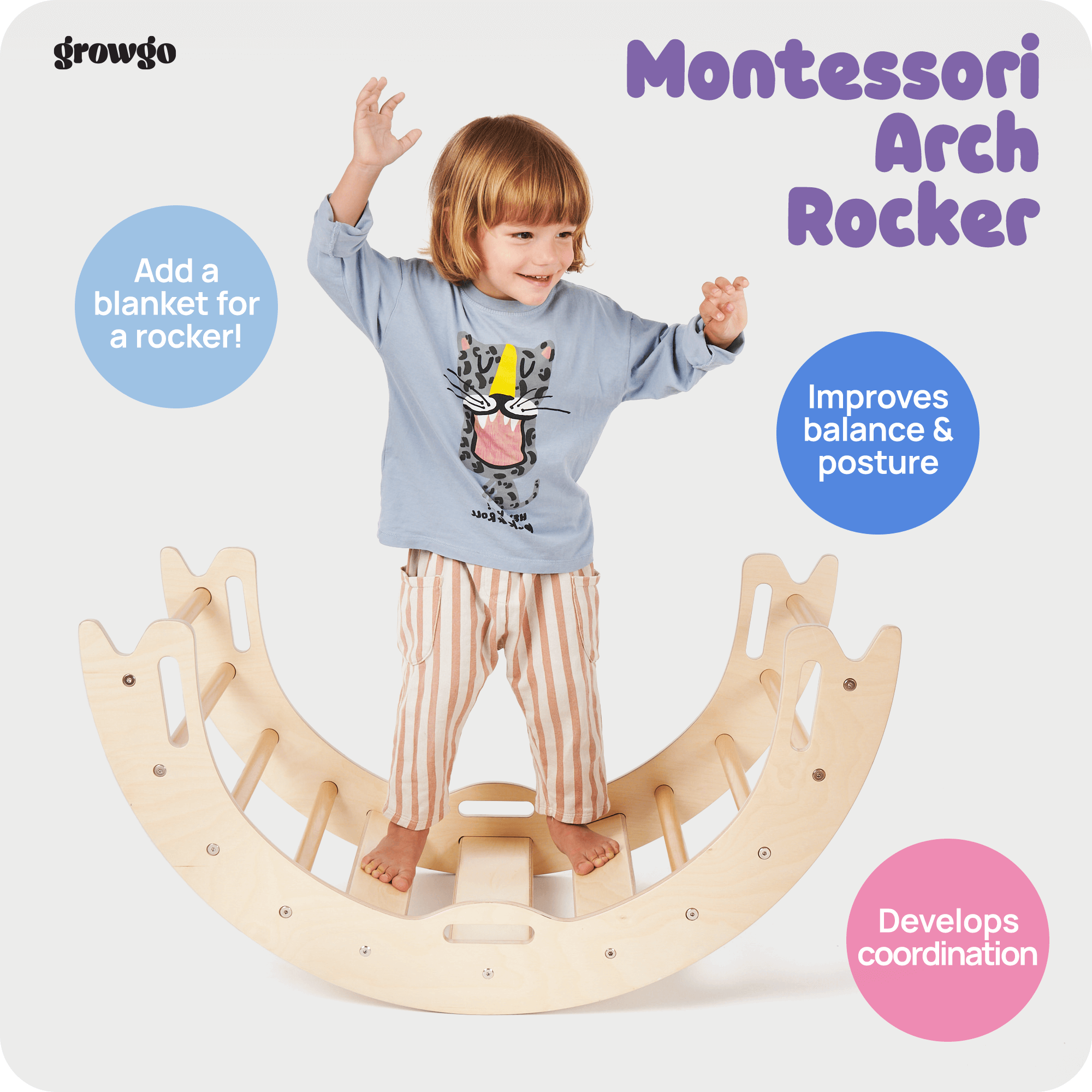 Montessori 4in1 Climbing Arch & Rocker with Tabletop – GrowGo Kids